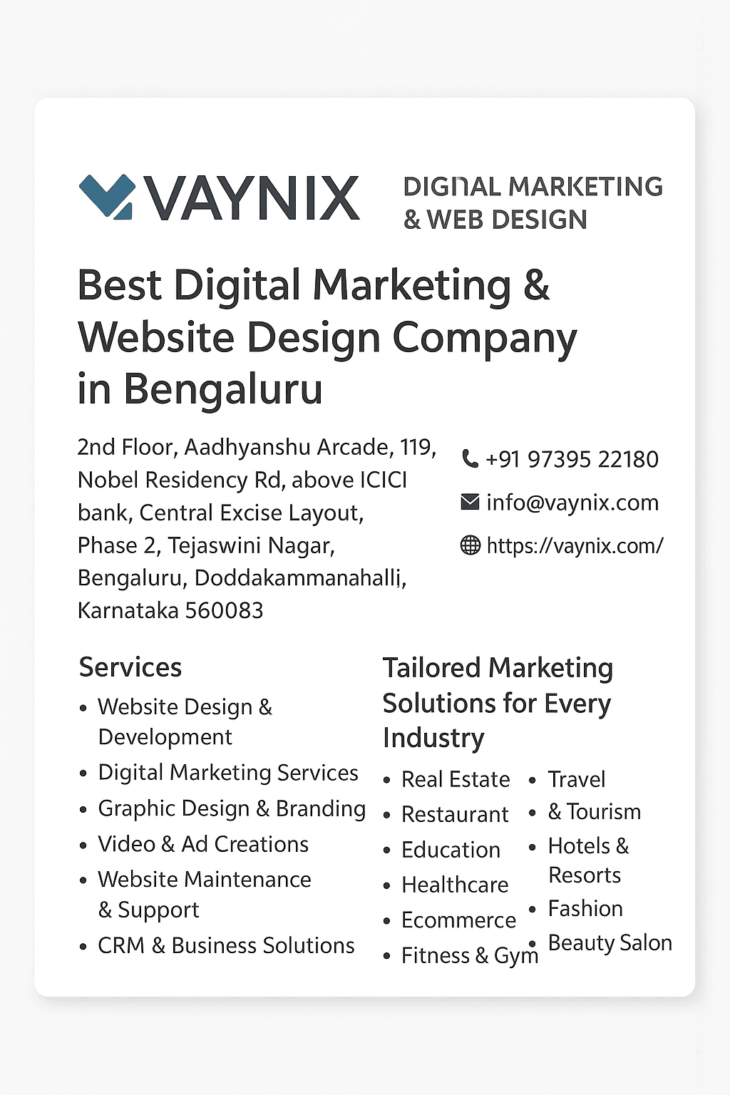 Listings 1 Vaynix Web Solutions